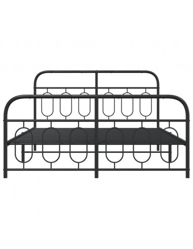 Giroletto con Testiera e Pediera Metallo Nero 140x190 cm