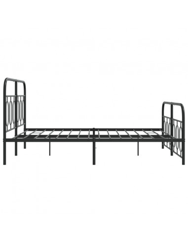 Giroletto con Testiera e Pediera Metallo Nero 140x190 cm