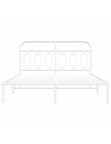 Giroletto con Testiera Metallo Bianco 150x200 cm