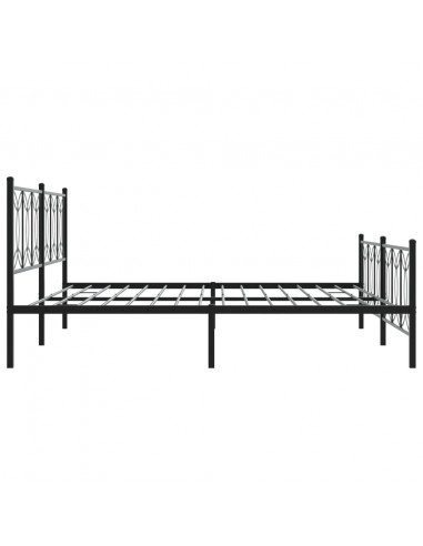 Giroletto con Testiera e Pediera Metallo Nero 193x203 cm