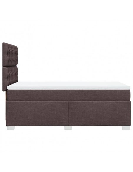 Giroletto a Molle con Materasso Marrone Scuro 100x200cm Tessuto