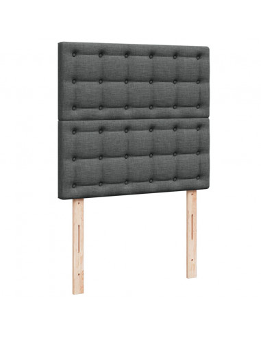 Giroletto a Molle con Materasso Grigio Scuro 100x200 cm Tessuto