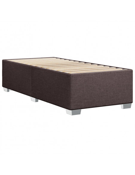 Giroletto a Molle con Materasso Marrone Scuro 90x190cm Tessuto