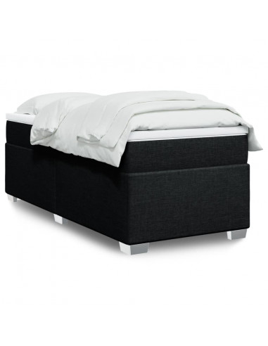 Giroletto a Molle con Materasso Nero 90x190 cm in Tessuto