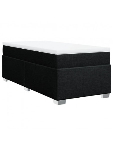 Giroletto a Molle con Materasso Nero 90x190 cm in Tessuto