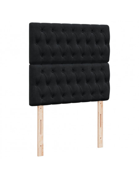 Giroletto a Molle con Materasso Nero 100x200 cm in Tessuto