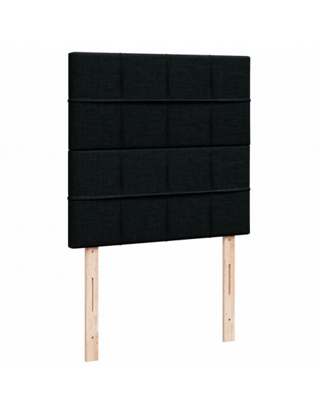 Giroletto a Molle con Materasso Nero 100x200 cm in Tessuto