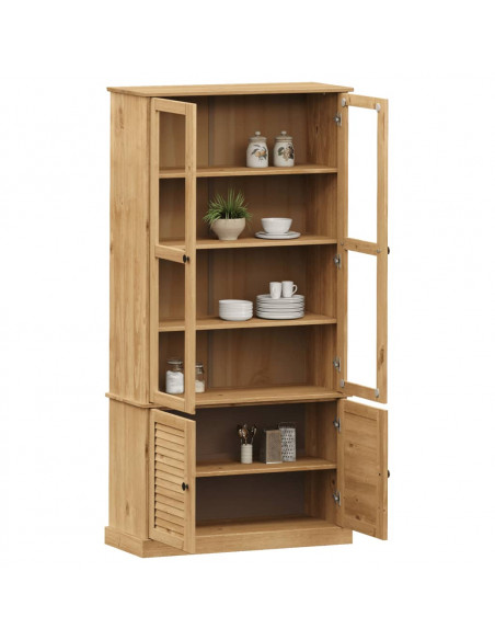 Vetrina VIGO 85x35x170 cm in Legno Massello di Pino