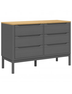 Cassettiera FLORO Grigia in Legno Massello di Pino 2