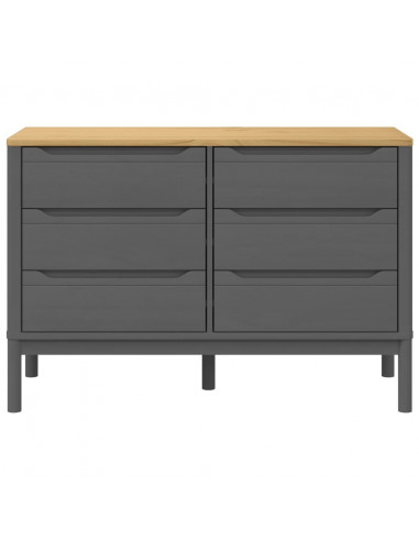 Cassettiera FLORO Grigia in Legno Massello di Pino