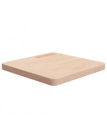 Piano Tavolo Quadrato 50x50x4 cm Massello Rovere Non Trattato