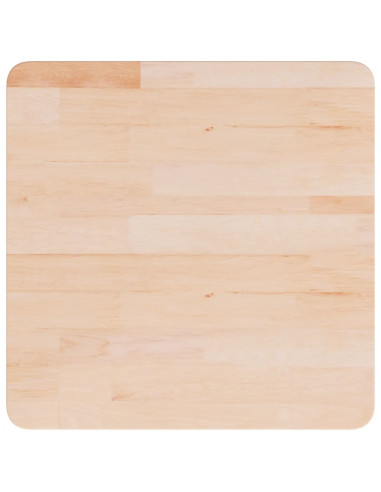 Piano Tavolo Quadrato 50x50x4 cm Massello Rovere Non Trattato