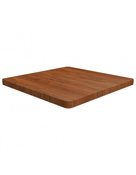 Piano Tavolo Quadrato Marrone Scuro 70x70x4cm Rovere Trattato