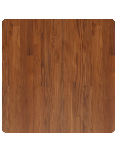 Piano Tavolo Quadrato Marrone Scuro 70x70x4cm Rovere Trattato