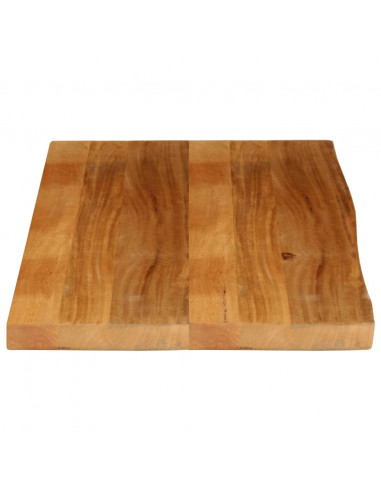 Piano Tavolo Bordi Vivi 120x60x3,8cm in Legno Massello di Mango