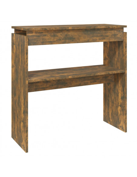 Tavolino Consolle Rovere Fumo 80x30x80 cm in Legno Multistrato