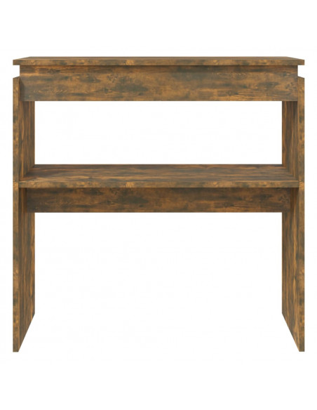 Tavolino Consolle Rovere Fumo 80x30x80 cm in Legno Multistrato