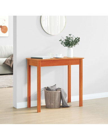 Tavolo Consolle Marrone Cera 80x40x75cm Legno Massello di Pino