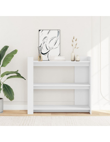 Tavolino Consolle Bianco 100x35x90 cm in Legno Multistrato