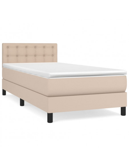 Giroletto a Molle con Materasso Cappuccino 90x200 cm Similpelle