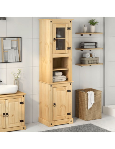 Mobile da Bagno Corona 50x40x185 cm in Legno Massello di Pino