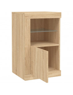 Armadietti con Luci LED 2pz Rovere Sonoma in Legno Multistrato 2