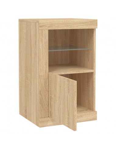 Armadietti con Luci LED 2pz Rovere Sonoma in Legno Multistrato