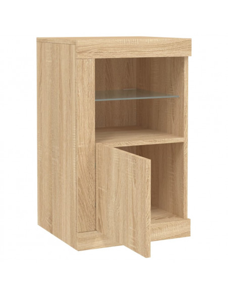 Armadietti con Luci LED 2pz Rovere Sonoma in Legno Multistrato