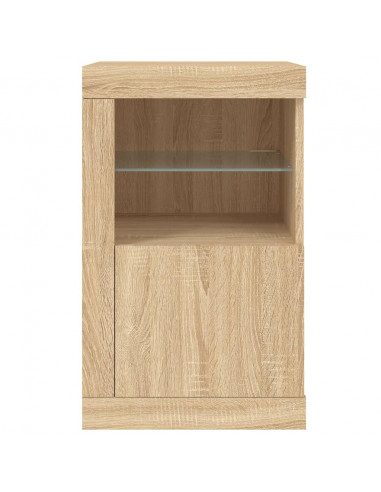 Armadietti con Luci LED 2pz Rovere Sonoma in Legno Multistrato