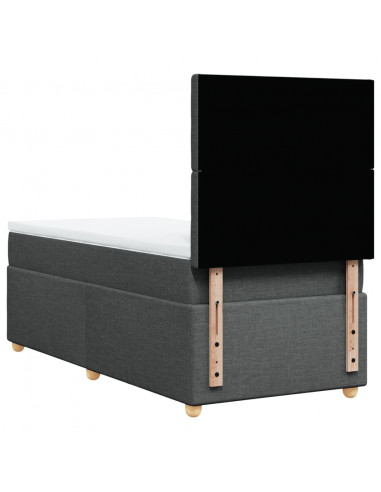 Giroletto a Molle con Materasso Grigio Scuro 100x200 cm Tessuto