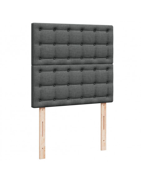 Giroletto a Molle con Materasso Grigio Scuro 100x200 cm Tessuto