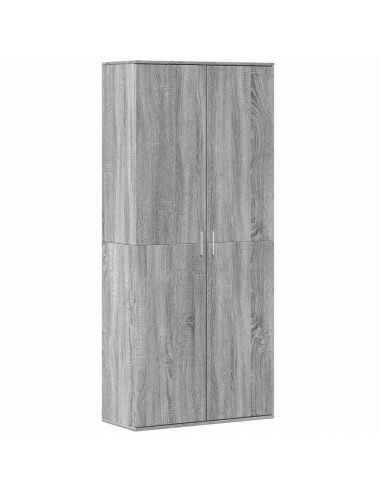 Credenza Grigio Sonoma 80x35x180 cm in Legno Multistrato