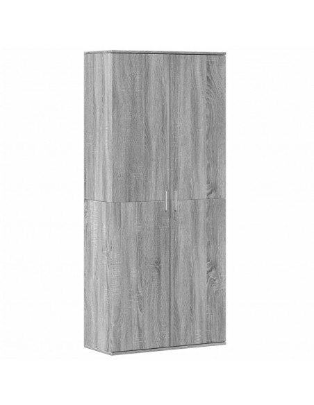 Credenza Grigio Sonoma 80x35x180 cm in Legno Multistrato