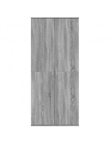 Credenza Grigio Sonoma 80x35x180 cm in Legno Multistrato