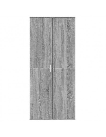 Credenza Grigio Sonoma 80x35x180 cm in Legno Multistrato