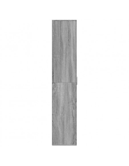 Credenza Grigio Sonoma 80x35x180 cm in Legno Multistrato