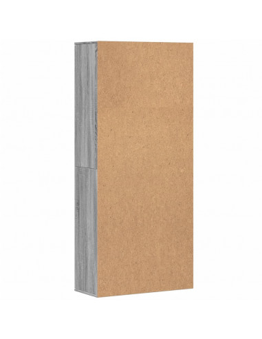 Credenza Grigio Sonoma 80x35x180 cm in Legno Multistrato