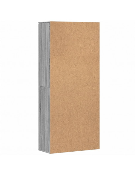 Credenza Grigio Sonoma 80x35x180 cm in Legno Multistrato