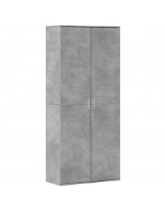 Credenza Grigio Cemento 80x35x180 cm in Legno Multistrato 2