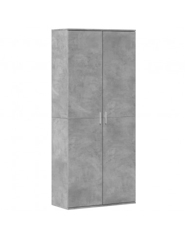 Credenza Grigio Cemento 80x35x180 cm in Legno Multistrato