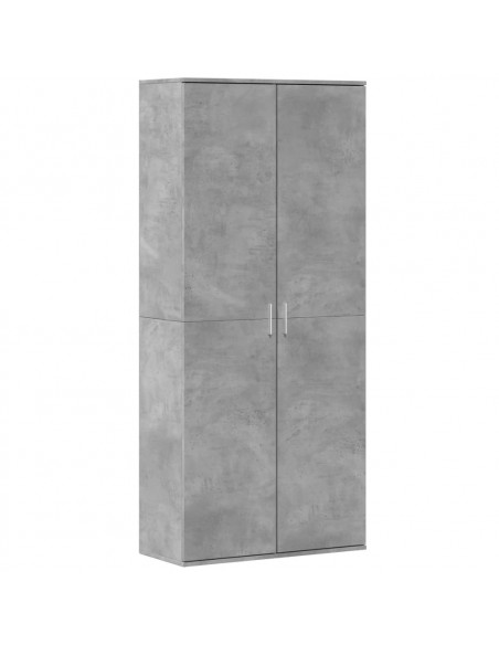 Credenza Grigio Cemento 80x35x180 cm in Legno Multistrato