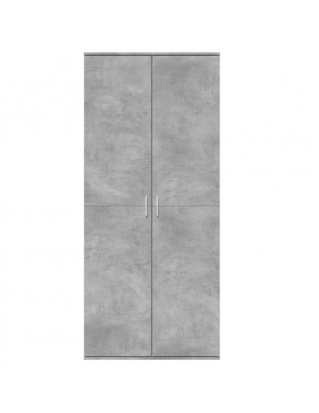 Credenza Grigio Cemento 80x35x180 cm in Legno Multistrato