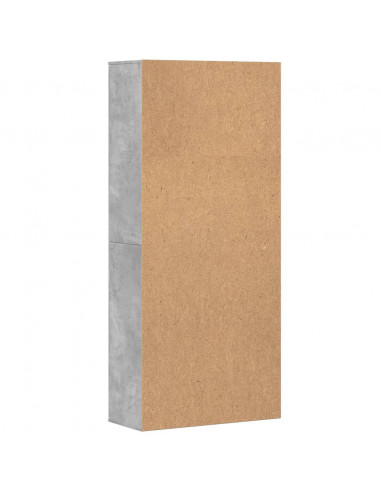 Credenza Grigio Cemento 80x35x180 cm in Legno Multistrato