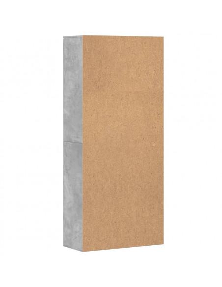 Credenza Grigio Cemento 80x35x180 cm in Legno Multistrato