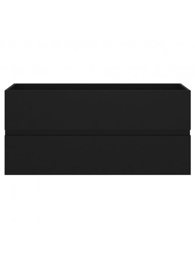 Mobile con Lavabo Integrato Nero in Legno Multistrato