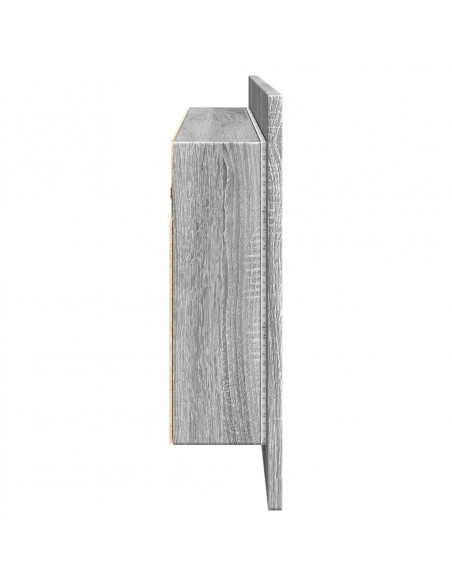 Armadietto Specchio con LED da Bagno Grigio Sonoma 100x12x45 cm