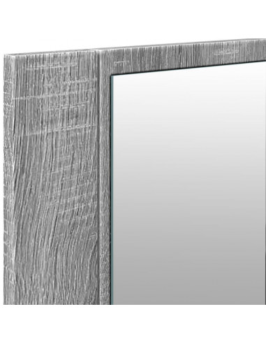 Armadietto Specchio con LED da Bagno Grigio Sonoma 100x12x45 cm