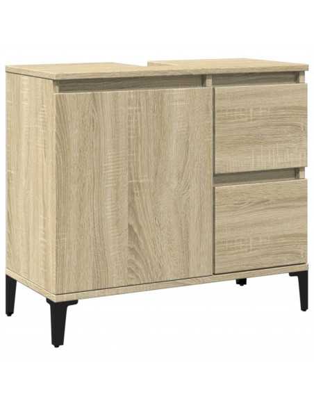 Armadietto da Bagno Rovere Sonoma 65x33x60 cm Legno Multistrato