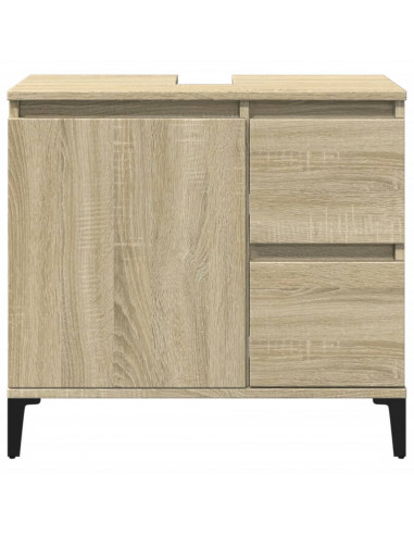 Armadietto da Bagno Rovere Sonoma 65x33x60 cm Legno Multistrato