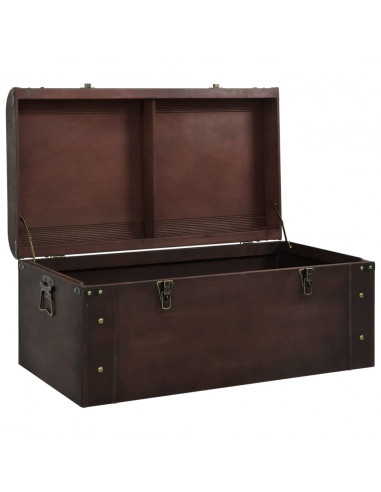 Scrigno Tesoro Chiusure Marrone Scuro 90x50x39,5cm Compensato